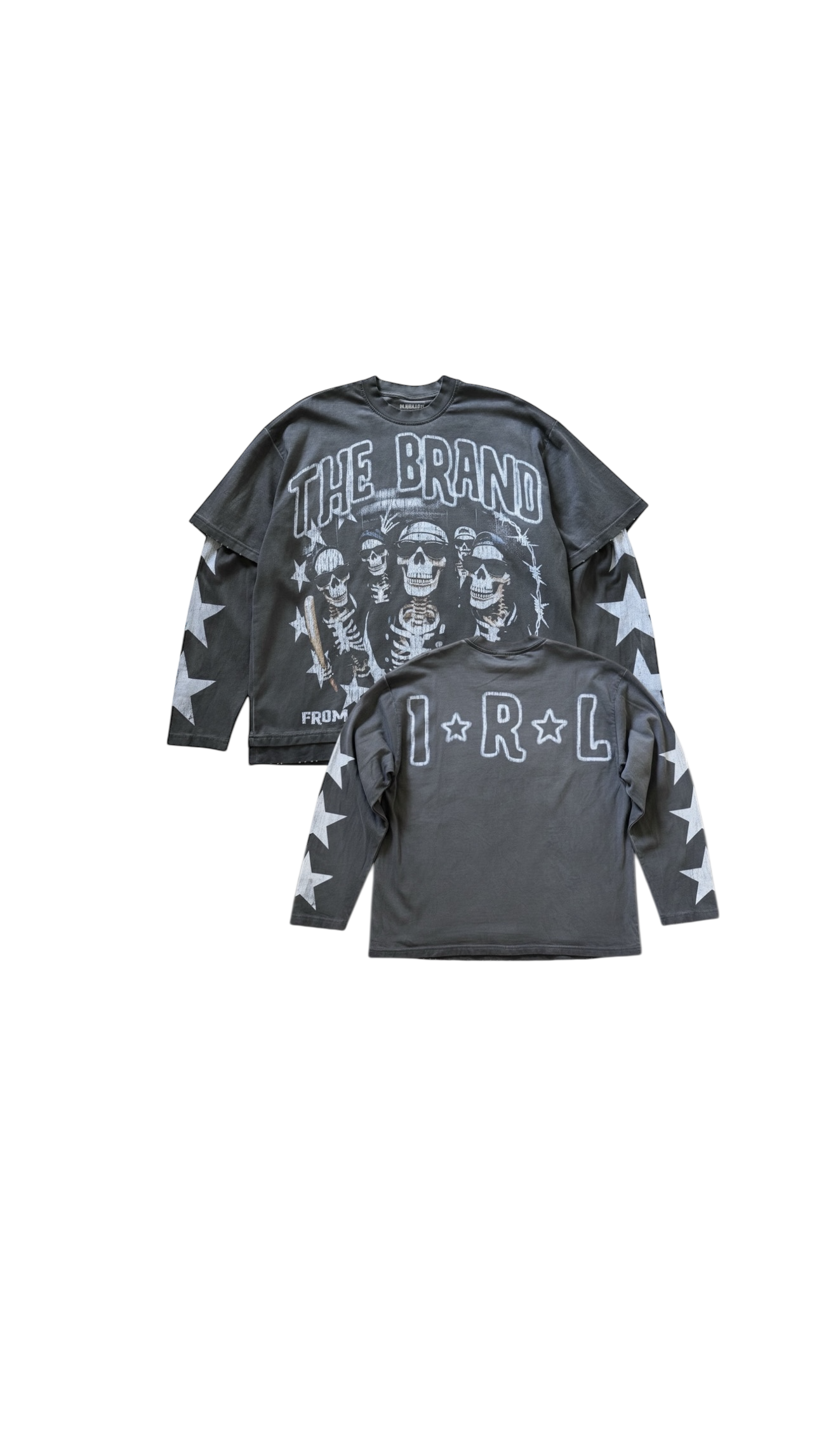 DISTRESSED OVERSIZED LONG SLEEVE