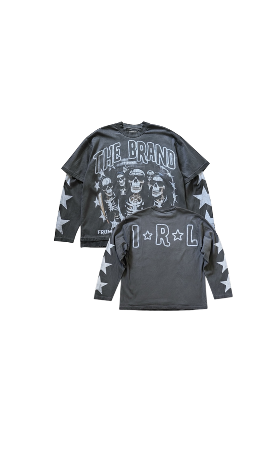 DISTRESSED OVERSIZED LONG SLEEVE